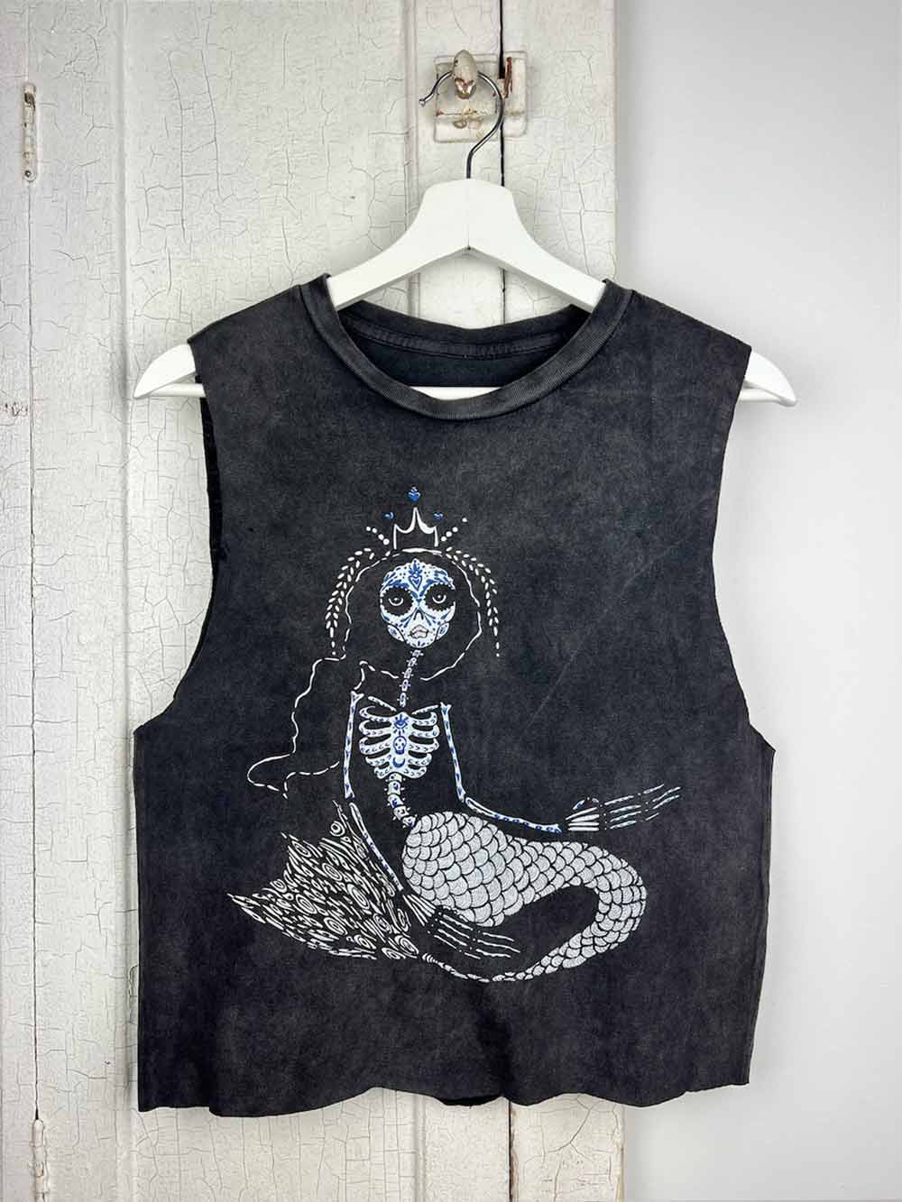 Sugar Skull Mermaid Crop Top