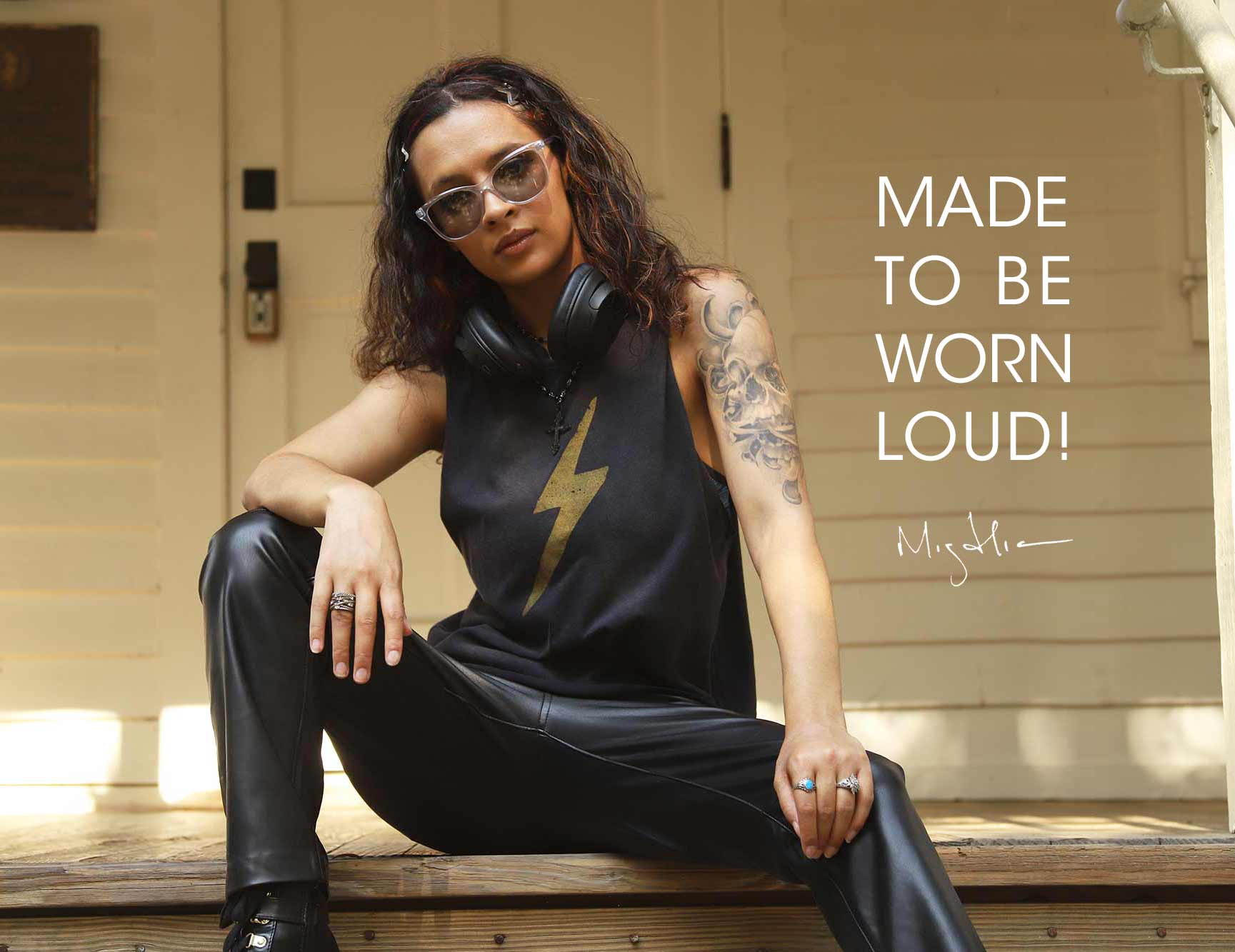 Lightning Bolt Crop in Vintage Black Cotton.