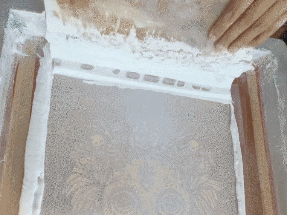 Screen Printing a Sugar Skull (Animated GIF)