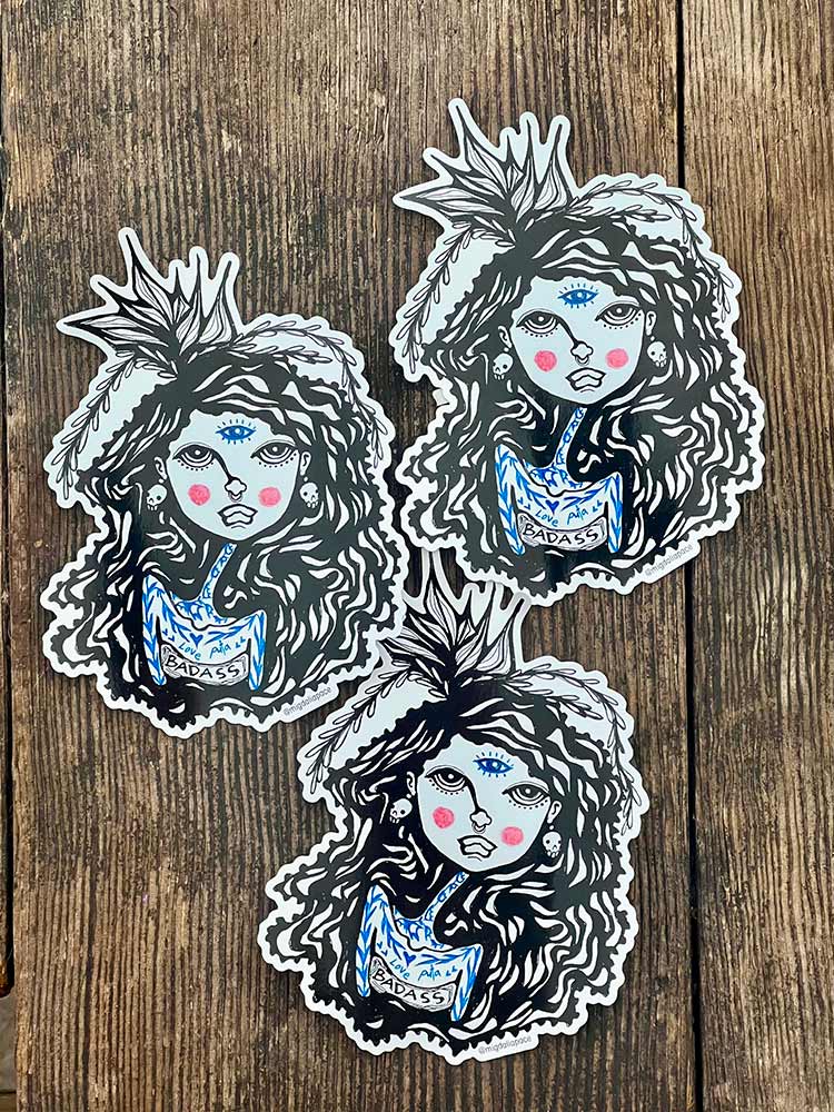 Badass 3rd Eye Mermaid Sticker - Jara