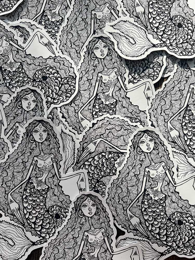 Mermaid Skeleton Sticker - Kezia