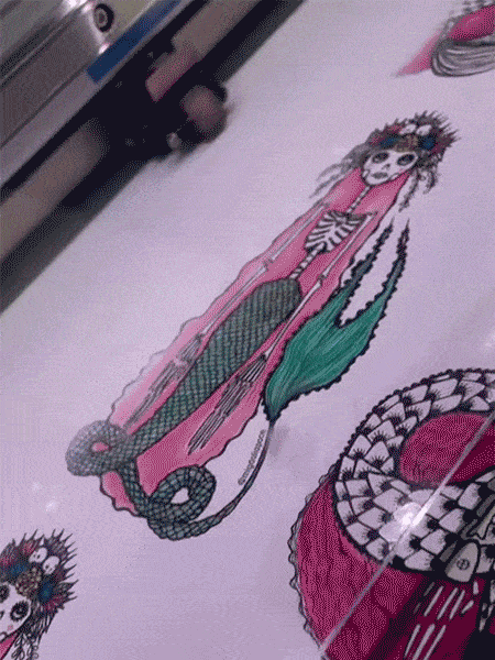 Mermaid Stickers Printing loop