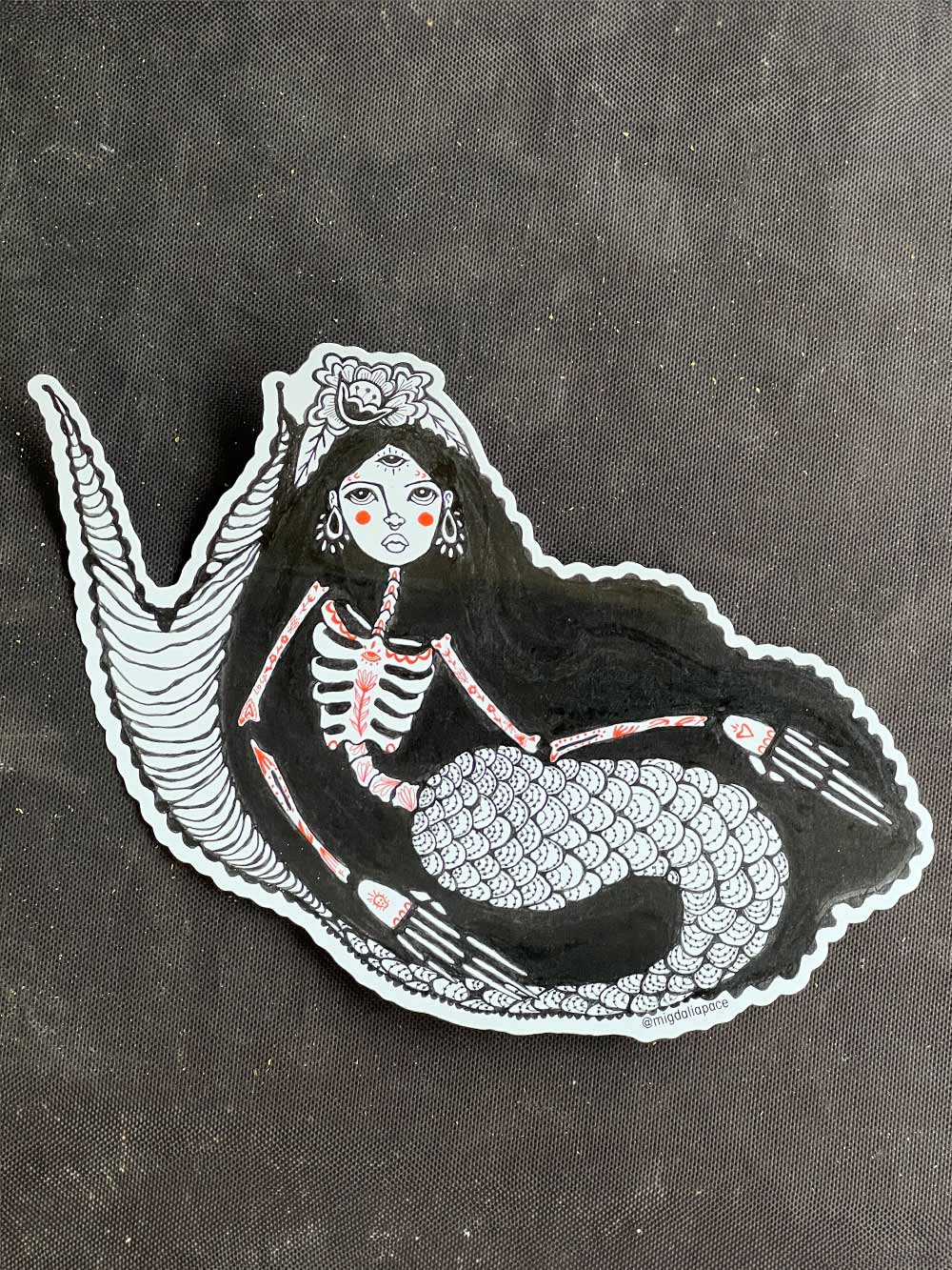 3rd Eye Mermaid Sticker Roja Huesa