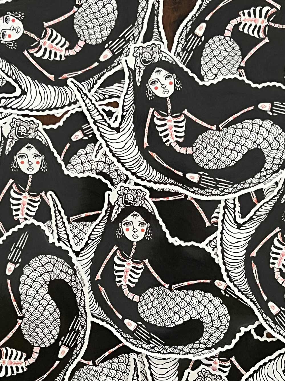 3rd Eye Mermaid Sticker Roja Huesa