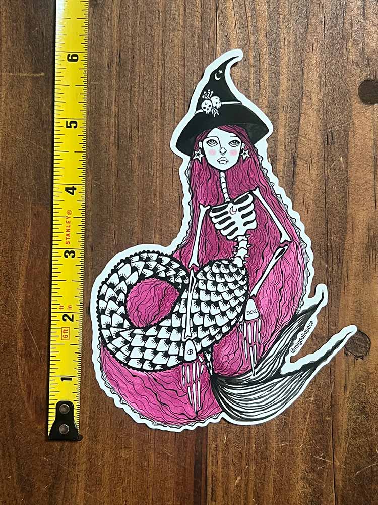 Witch Mermaid Vinyl Sticker - Vera