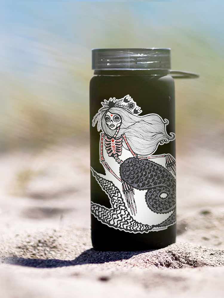 Mermaid sticker on water bottle