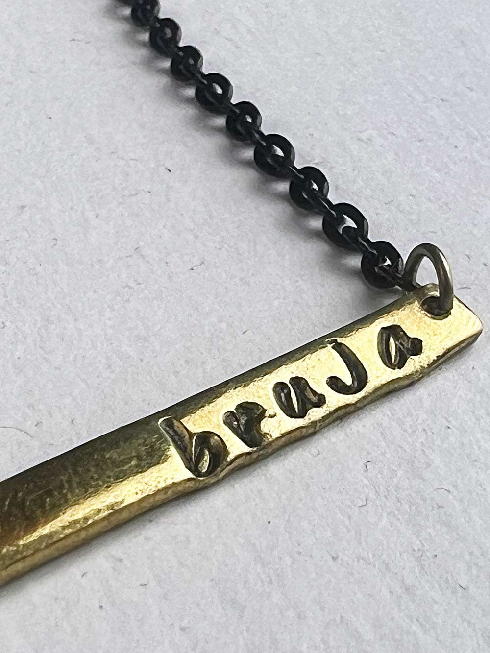 Bruja Brass Bar chain necklace