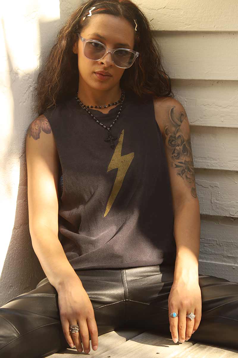 Gold Lightning Bolt Graphic Crop