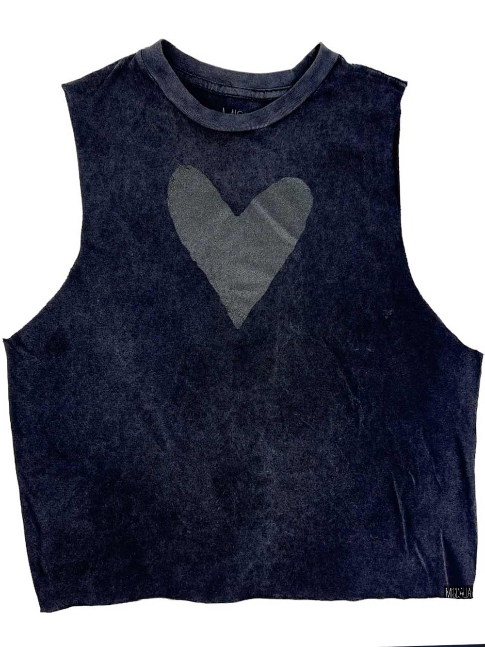 Black on Black Heart Crop