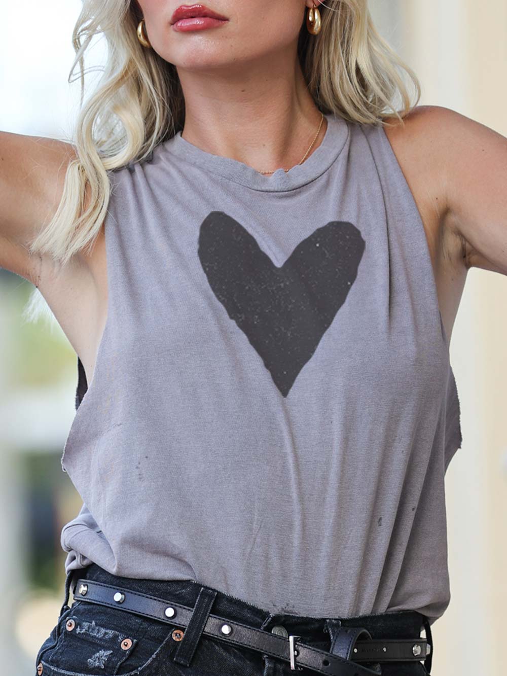 Black Heart on Zinc color crop top