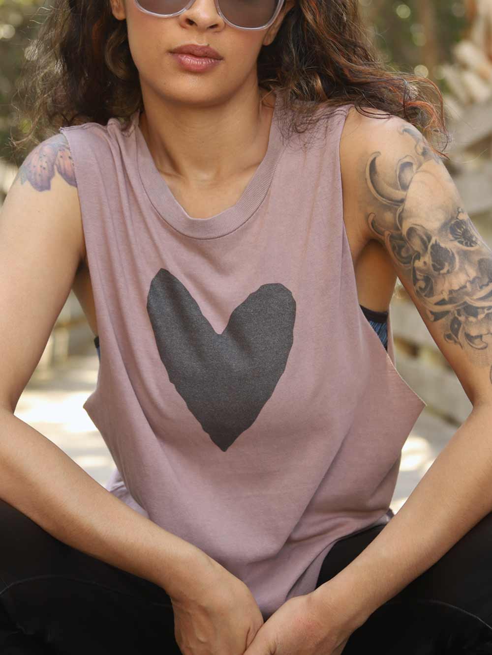 Vintage Zinc Crop with Metallic Black Heart