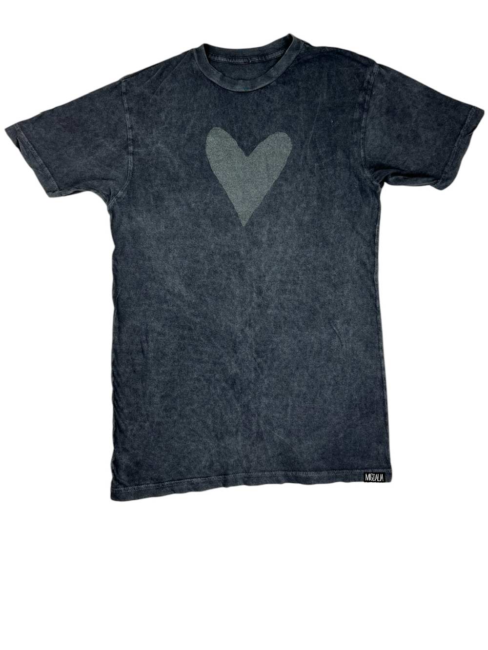 Black on Black Graphic Heart Tee