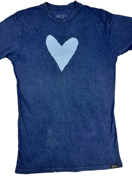 Vintage Blue Tee w/ White Heart