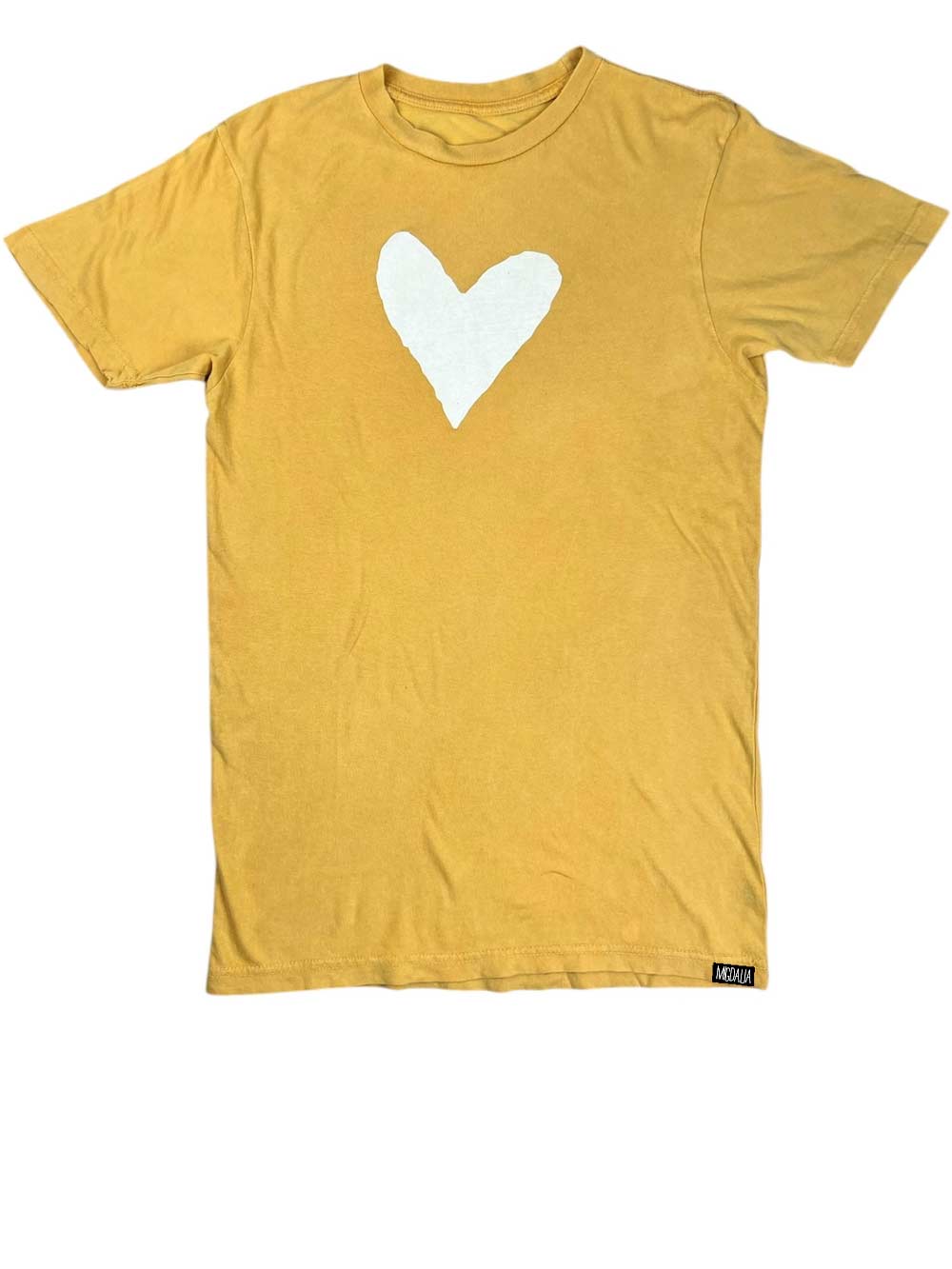 Graphic Heart on Vintage Mustard Tee