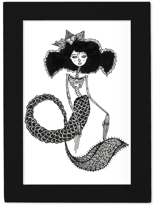 Skeleton Mermaid Print