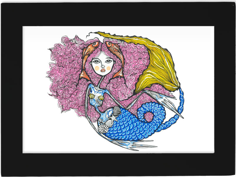 Frame Art, Pisces Zodiac Mermaid