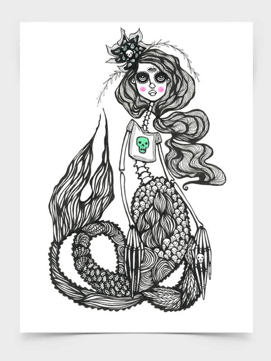 Print Leah Sugar Skull Mermaid