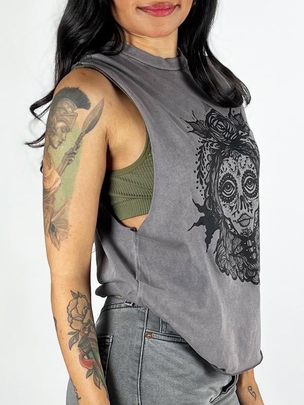 Sugar Skull Graphic Crop - Sarma