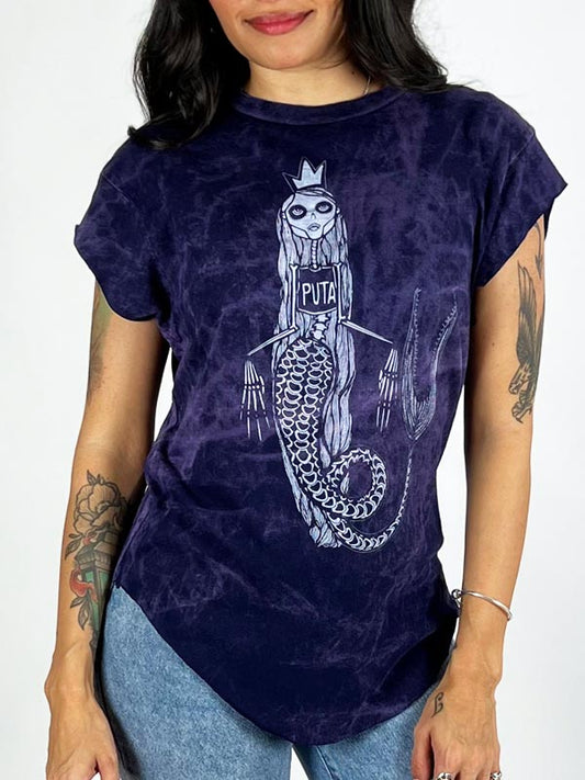 Sugar Skull Mermaid Graphic Boyfriend Tee