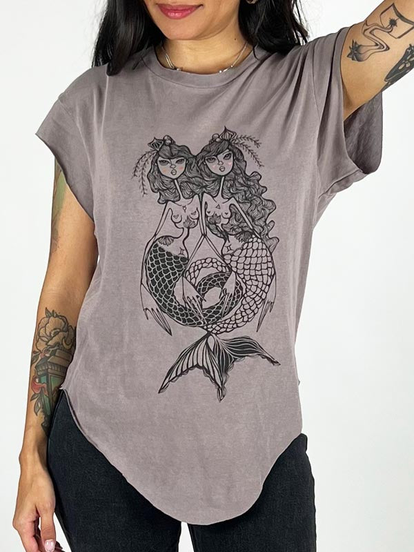 Gemini Zodiac Mermaid Graphic Tee