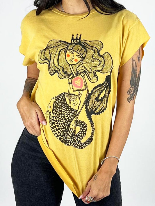 Leo Zodiac Mermaid Graphic Tee