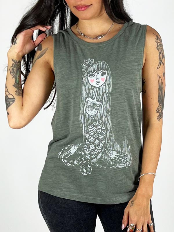 Mermaid Henna Zella Graphic Muscle Tank