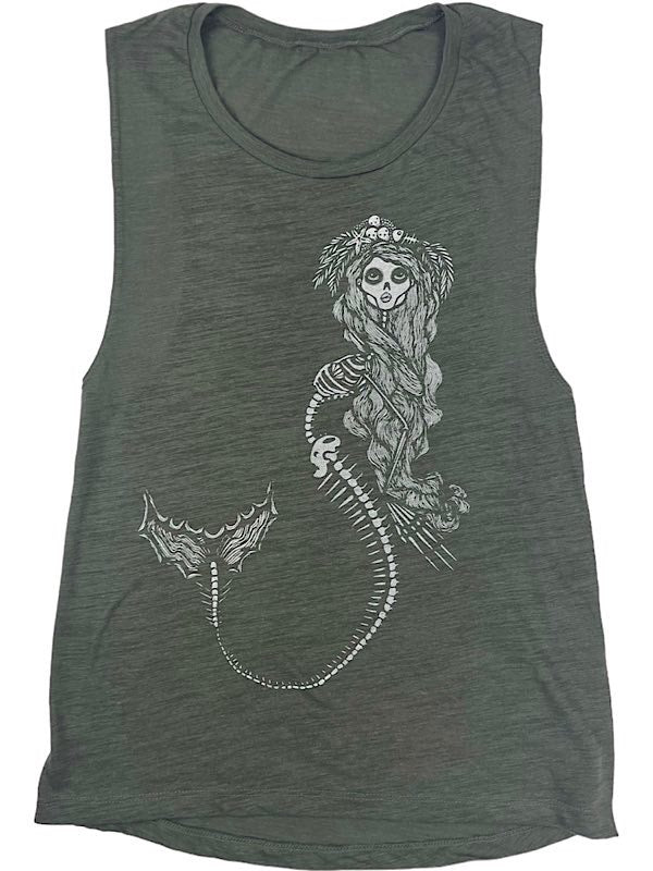 Skeleton Mermaid Ceto Graphic Muscle Tank