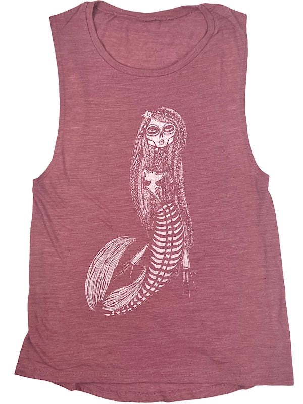Sugar Skull Mermaid Zina Graphic Muscle Tank
