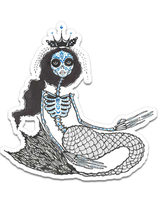 Skeleton Mermaid Sticker - Bluince