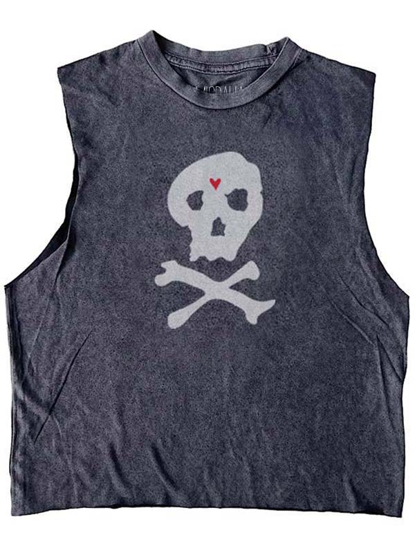 Jolly Roger Crop Top with heart