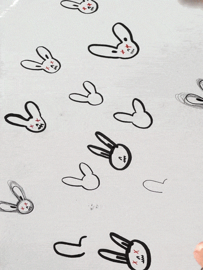 Drawing a Dead Bunny Rabbit with X eyes