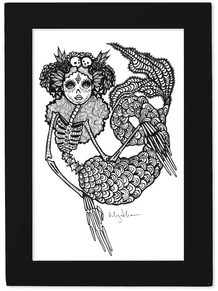 Print of Skeleton Mermaid - Luz Mar