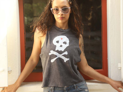 Jolly Roger Crop in Vintage Black