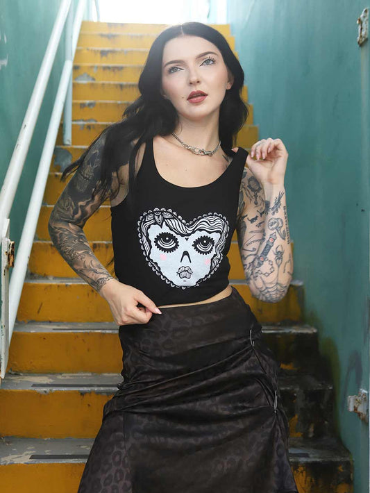 Women’s Racerback Tank – Heart Face Graphic