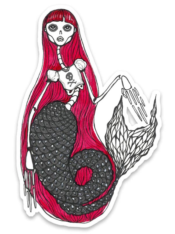Skeleton Mermaid Sticker - Rendell