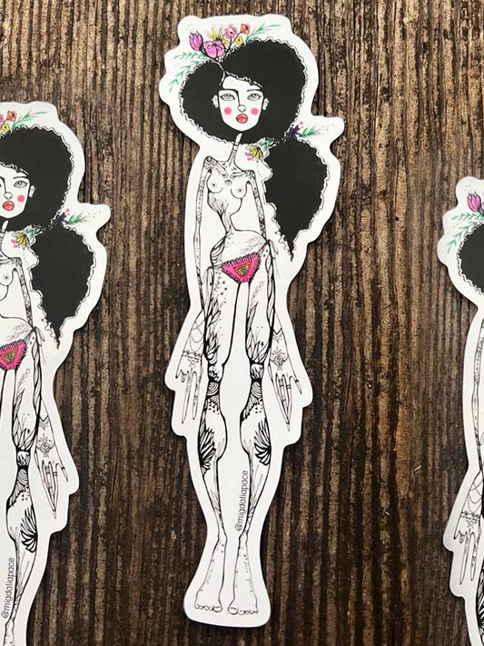Tattoo Flower Lady Vinyl Sticker - Flor