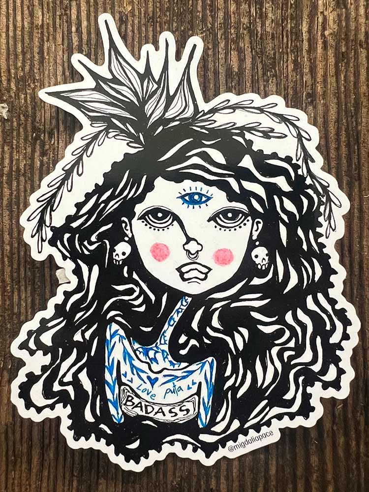 Badass 3rd Eye Mermaid Sticker - Jara