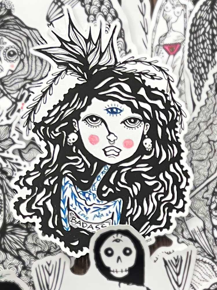 Badass 3rd Eye Mermaid Sticker - Jara and other stickers