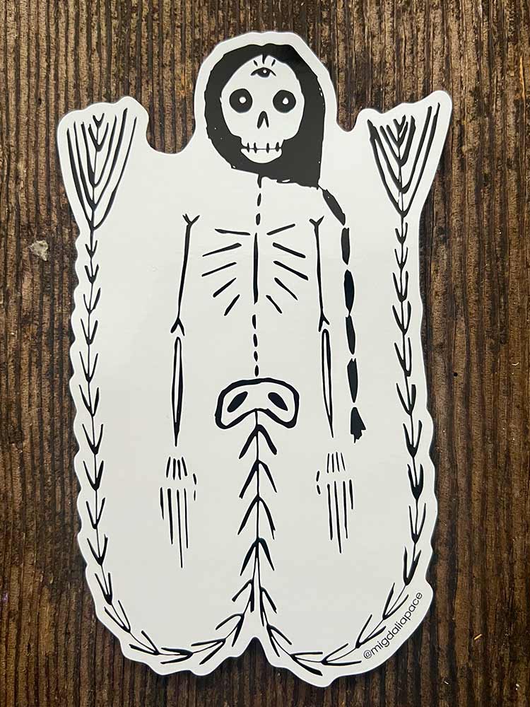 Mermaid Skeleton Vinyl Sticker - Libitina
