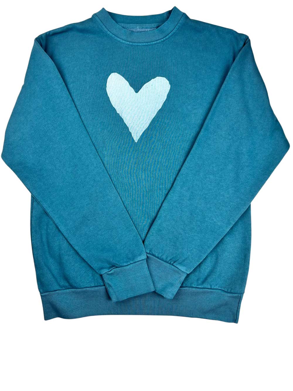 Blue Sweatshirt with White Heart