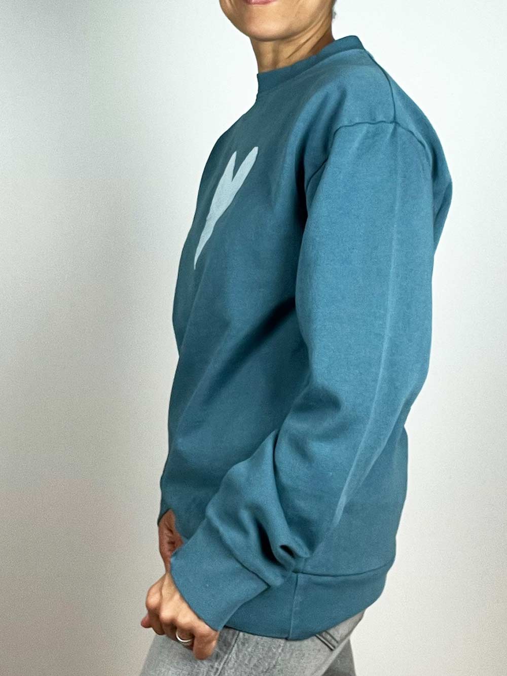 Side view of sweatshirt