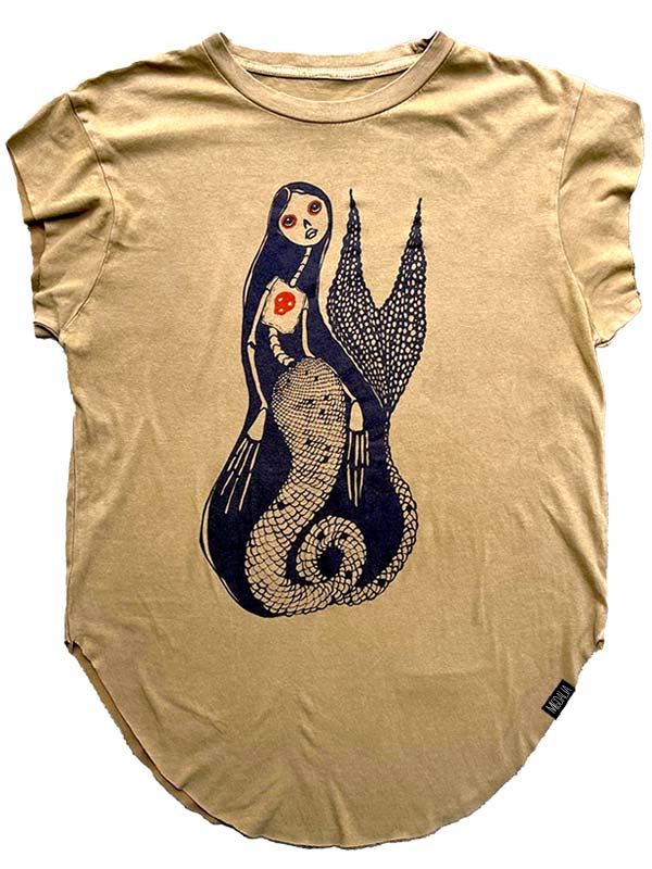 Pretty Skeleton Mermaid Graphic Tee