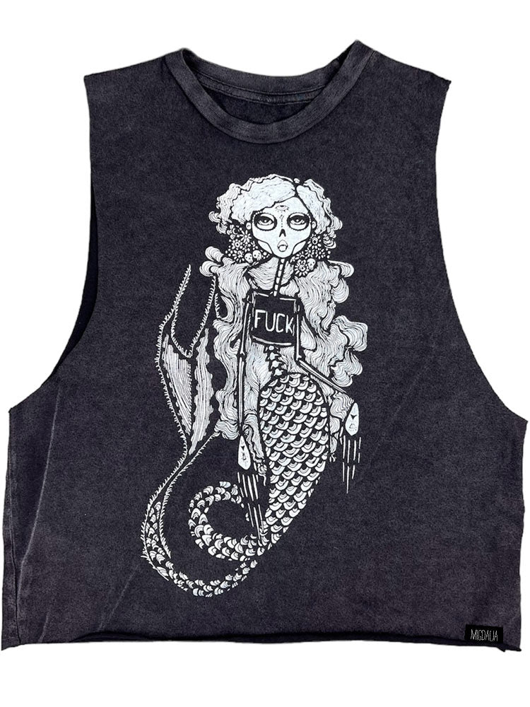 Mermaid Graphic Crop - Muertos F*@#