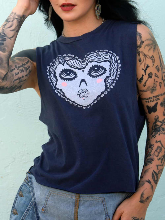 Cute Heart Face Graphic Crop
