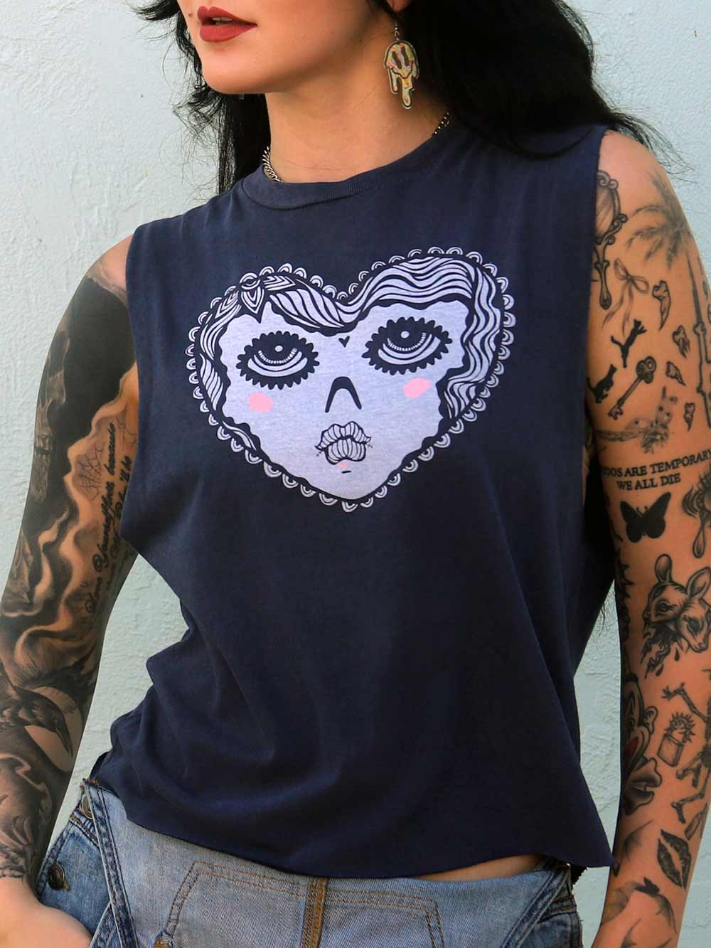Cute Heart Face Graphic Crop