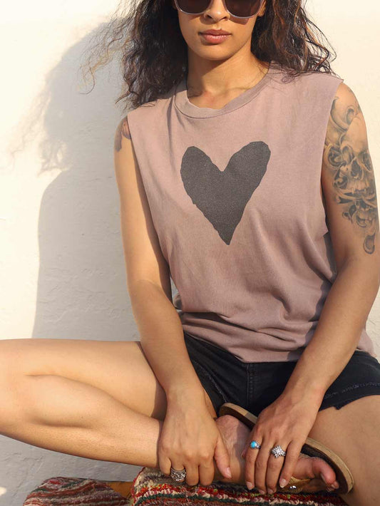 Vintage Zinc Crop with Metallic Black Heart