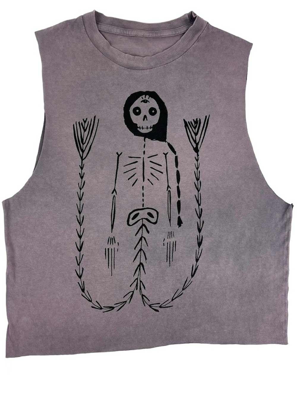 Twin Tail Skeleton Mermaid Crop