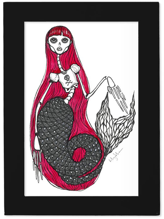 Frame Print - Skeleton Mermaid, Rendell