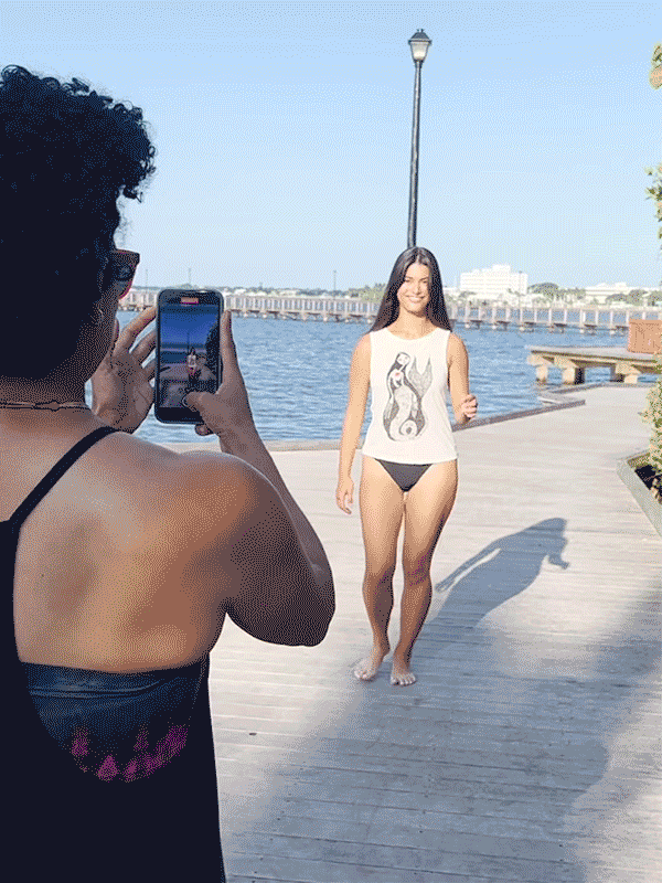 Video Shoot animated Gif of Model Tank Top