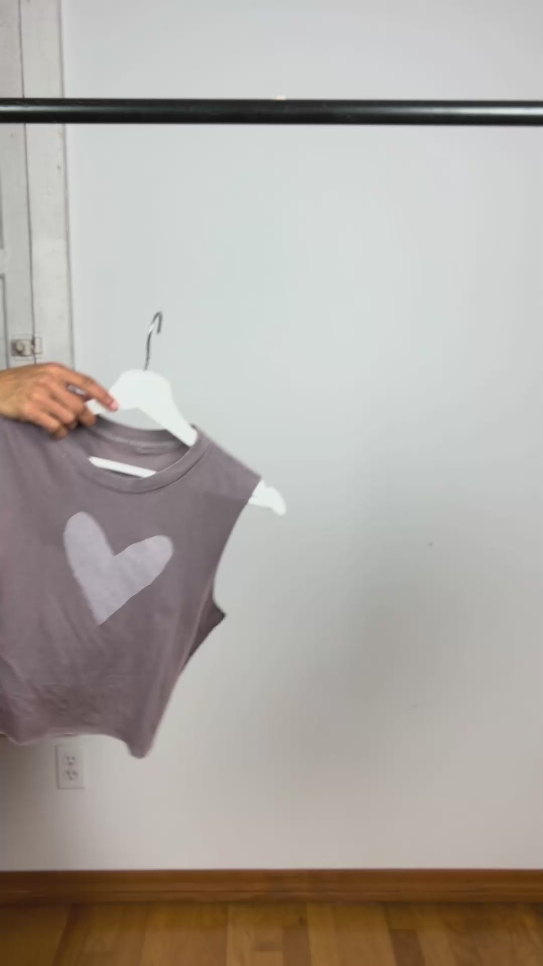 Gray Crop with heart design